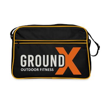 GroundX Sports - Retro Tasche - Schwarz/Gold - Vorne