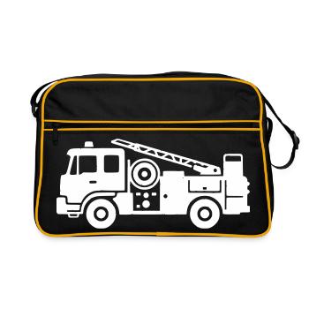 Fire Brigade Car Fire Truck Icon Vector - Retro Bag - black/gold - Front