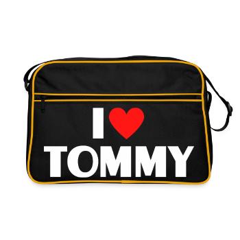 I Love Tommy Red Heart Retro Statement - Retro Bag - black/gold - Front