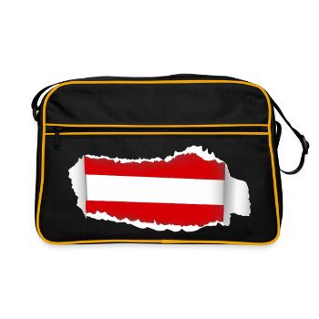 Cracked Austria Flag - Retro Bag - black/gold - Front