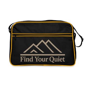 Find Your Quiet Mountains Nature Relaxation - Retro Bag - black/gold - Front