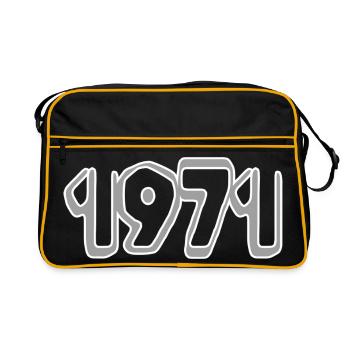 Jahreszahl 1971 - Retro Tasche - Schwarz/Gold - Vorne