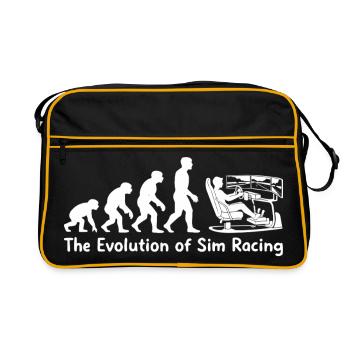 Die Evolution des Sim Racings - Retro Tasche - Schwarz/Gold - Vorne