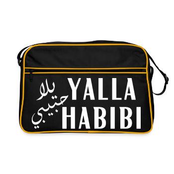 Yalla Habib Typographie arabe audacieuse - Sac Retro - noir/or - Devant