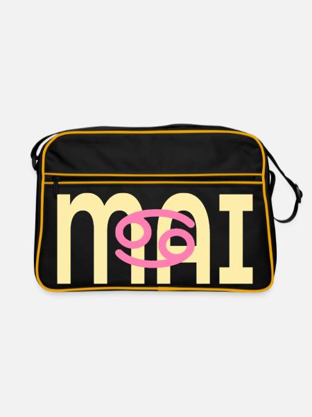 Anniversaire mai - Signe du zodiaque Cancer - Sac Retro - noir/or - Devant