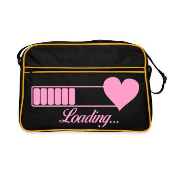 Heart Charging Indicator: Love in Progress - Retro Bag - black/gold - Front