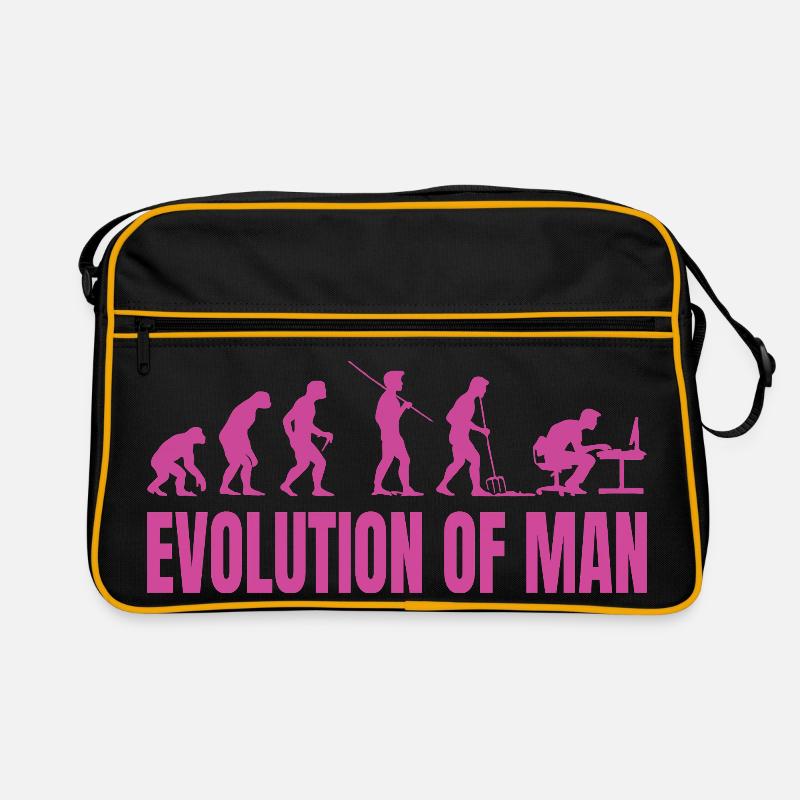 Evolution of Man Programmer Computer Science pink Retro Bag