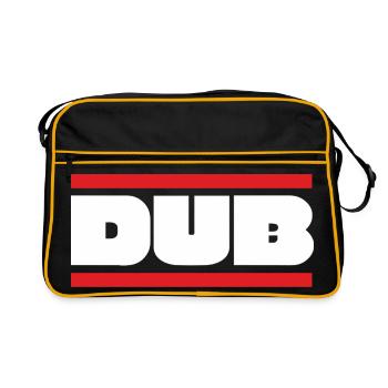 DUB Word Grass avec des barres rouges - Sac Retro - noir/or - Devant