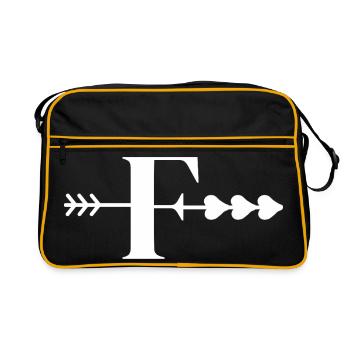 Lettre f flèche cœur - Sac Retro - noir/or - Devant