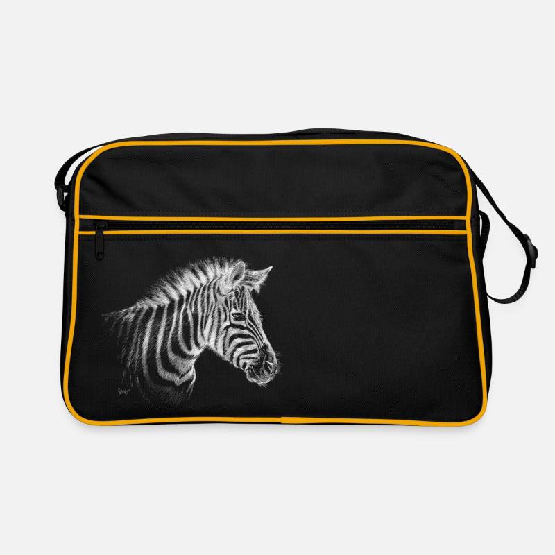 Bronko55 No.54 – Zebra - Retro Tasche - Schwarz/Gold