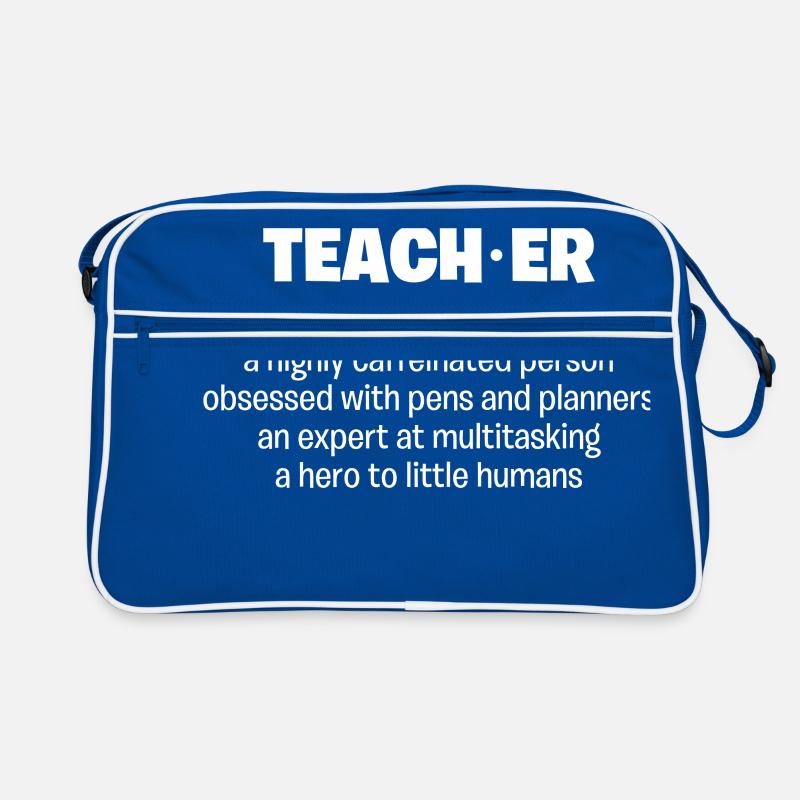 Enseignant, enseignant, nom, expert, héros Sac Retro