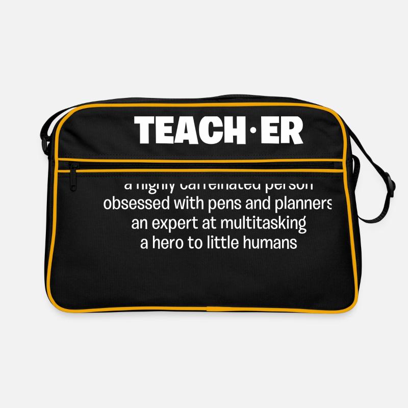 Enseignant, enseignant, nom, expert, héros Sac Retro