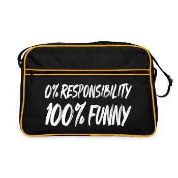 0% Responsibility 100% Funny - Retro Bag - black/gold - Front