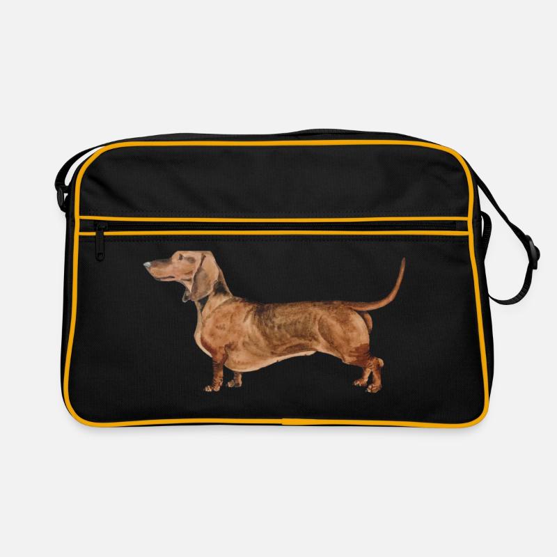 Teckel Shorthair Teckel Teckel - Sac Retro - noir/or