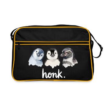 Funny chatter of penguins - Retro Bag - black/gold - Front