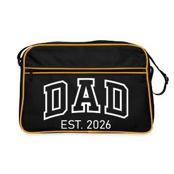 Dad Est 2026 Neuer Papa Vater wird 2026 Vatertag - Retro Tasche - Schwarz/Gold - Vorne