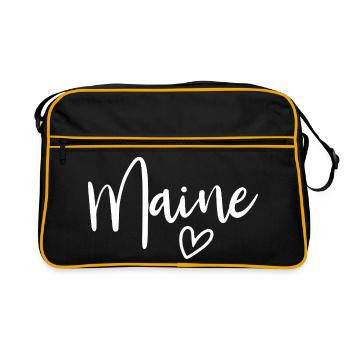 Maine Heart Women's Love Maine - Retro Bag - black/gold - Front