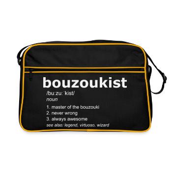 Bouzoukist Definition Griechenland Bouzouk Hellas - Retro Tasche - Schwarz/Gold - Vorne