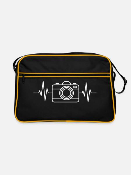 Herzschlag-Fotografie - Retro Tasche - Schwarz/Gold