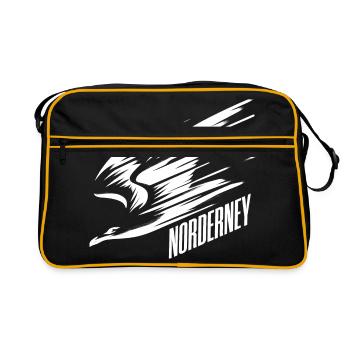 Norderney Sturzflug Tiefflieger Möwe Urlaub T-Shir - Sac Retro - noir/or - Devant