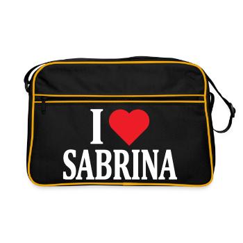 t-shirt I love Sabrina t-shirt idée cadeau - Sac Retro - noir/or - Devant
