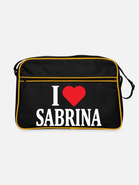 t-shirt I love Sabrina t-shirt idée cadeau - Sac Retro - noir/or - Devant