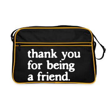 Merci d'être un ami Cadeau d'amitié - Sac Retro - noir/or - Devant