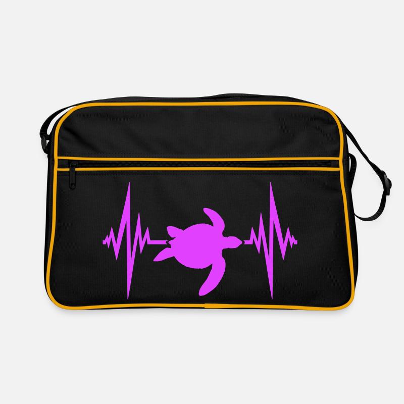 Water Turtle Pulse Heartbeat Frequency ECG Fun Retro Bag