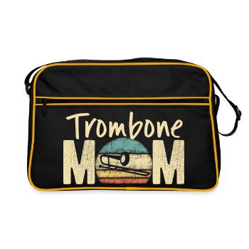 Trombone Mom Retro Vintage Marching Band Design - Retro Bag - black/gold - Front