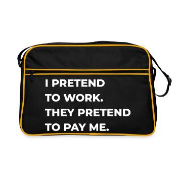 pretend to work - Retro Bag - black/gold - Front