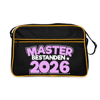 Master 2026 Abschluss Promotion Sponsion - Retro Tasche - Schwarz/Gold - Vorne