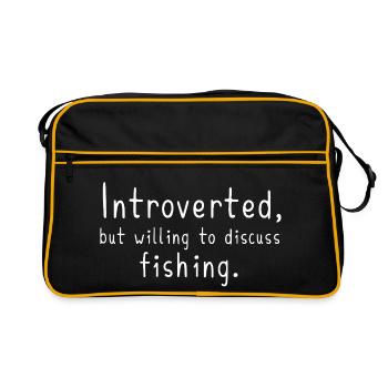 Don de pêche drôle pour pêcheur introverti - Sac Retro - noir/or - Devant