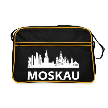 Moskau Skyline - Retro Tasche - Schwarz/Gold - Vorne