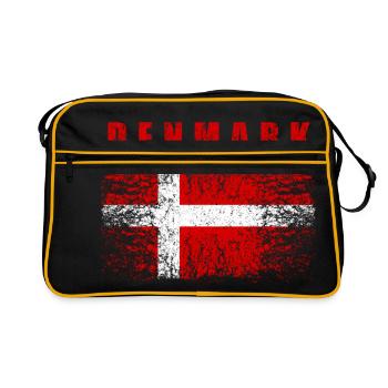Drapeau du Danemark 008 - Sac Retro - noir/or - Devant