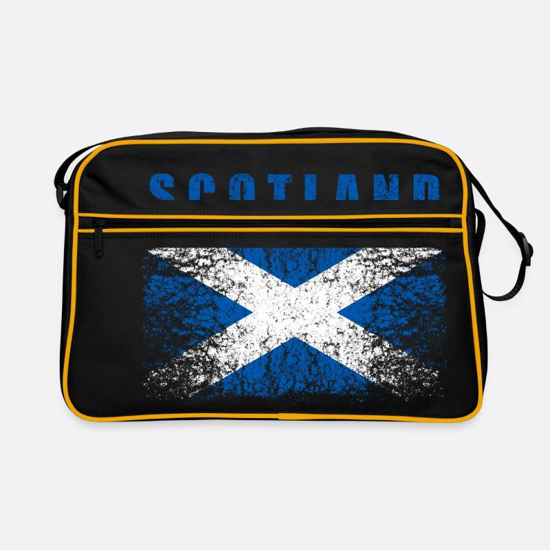 Ecosse drapeau 008 dessins ronds - Sac Retro - noir/or