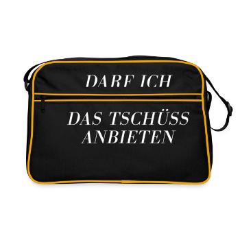Tschüß anbieten - Retro Tasche - Schwarz/Gold - Vorne