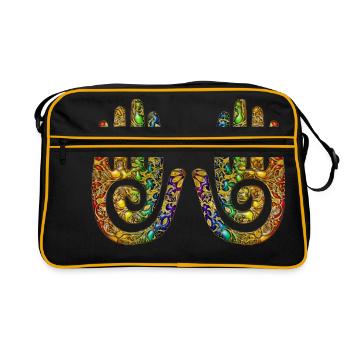 Énergie de guérison spirales mains - ornement - Sac Retro - noir/or - Devant