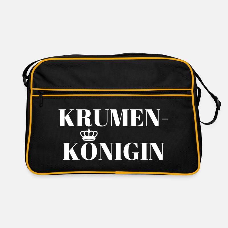 Krumen Königin - Retro Tasche - Schwarz/Gold