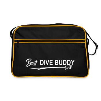 Bester Tauchbuddy für immer, Tauchen, Aquaholic - Retro Tasche - Schwarz/Gold - Vorne