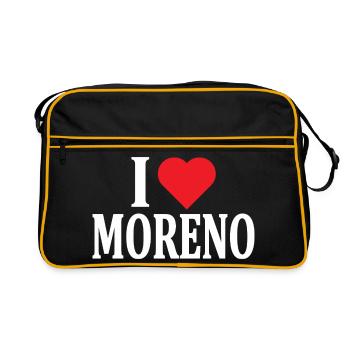 t-shirt I love Moreno t-shirt idée cadeau - Sac Retro - noir/or - Devant