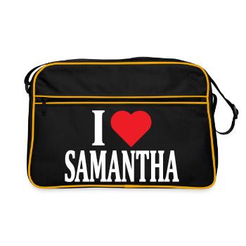 t-shirt J’aime Samantha t-shirt idée cadeau - Sac Retro - noir/or - Devant