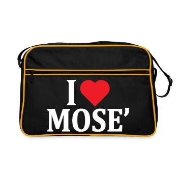 t-shirt I love Moses t-shirt gift idea - Retro Bag - black/gold - Front