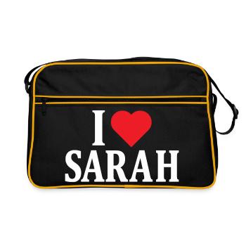 t-shirt j’aime Sarah t-shirt idée cadeau - Sac Retro - noir/or - Devant