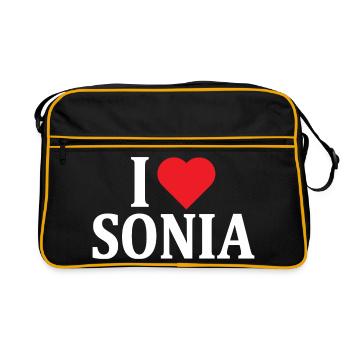t-shirt I love Sonia t-shirt gift idea - Retro Bag - black/gold - Front