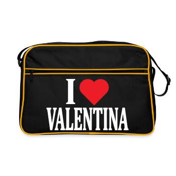 t-shirt I love Valentina idée cadeau t-shirt - Sac Retro - noir/or - Devant