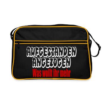 Levé, habillé, que demander de plus ? - Sac Retro - noir/or - Devant