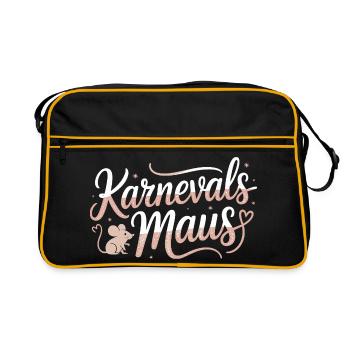 Karnevalsmaus Karneval Köln Kölner Karnevals Maus - Retro Tasche - Schwarz/Gold - Vorne