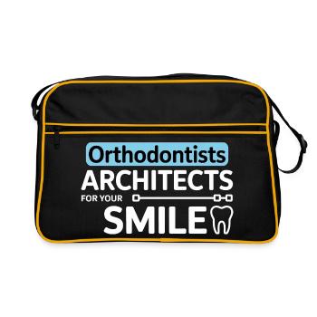 Orthodontistes Architectes Pour Votre Sourire Vêtements - Sac Retro - noir/or - Devant