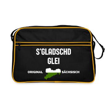 S’Gladschd Glei Dicton Est-Allemand - Sac Retro - noir/or - Devant
