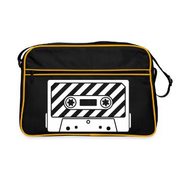 Cassette Mixtape Rétro – Motif culte de la musique - Sac Retro - noir/or - Devant